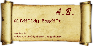 Alföldy Bogát névjegykártya